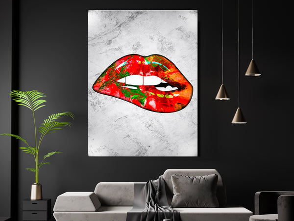 Louis Vuitton Graffiti Lips Canvas - Canvas Wall Art