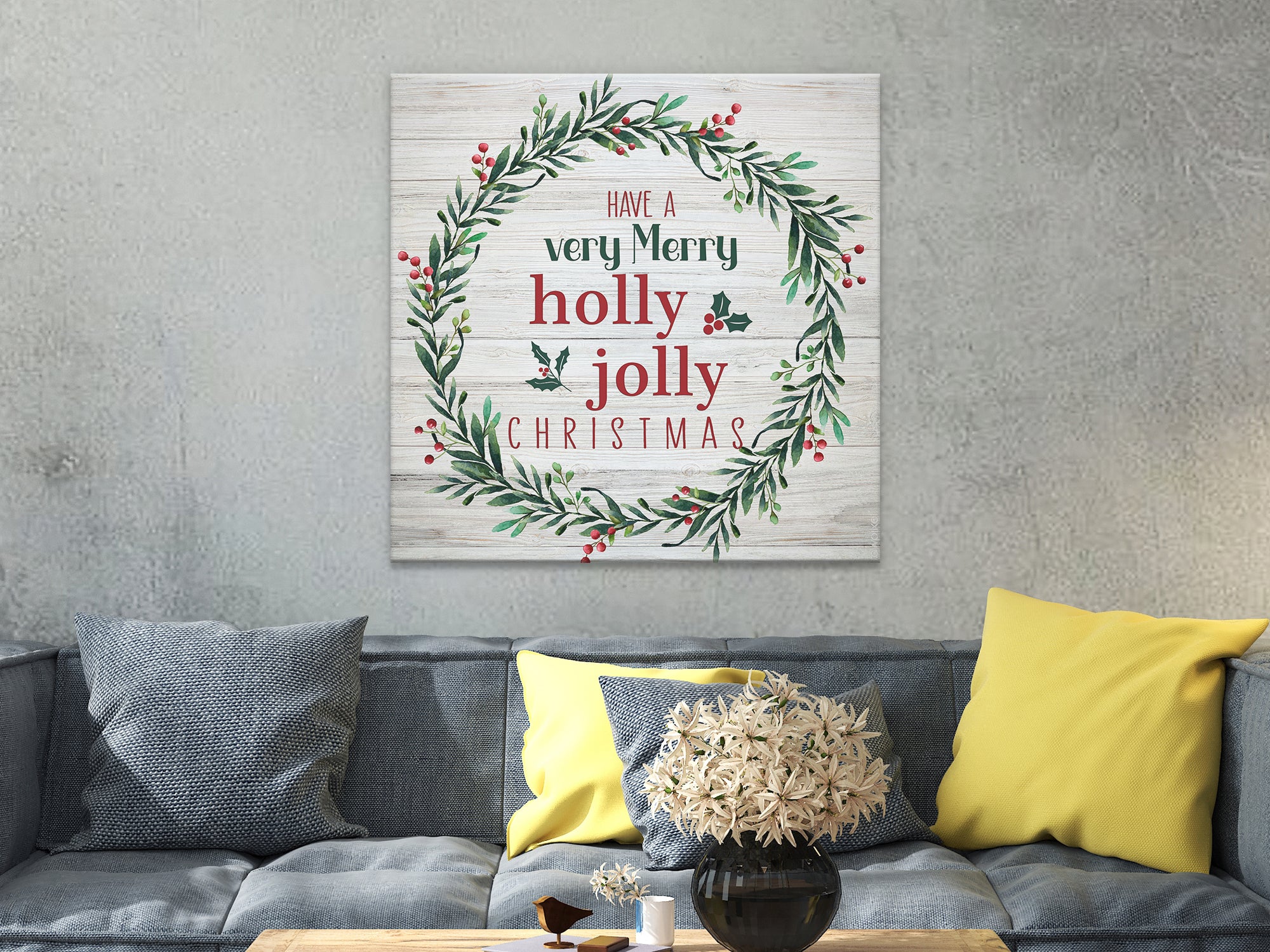 Christmas Holly II | Large Solid-Faced Canvas Wall Art Print | Great Big Canvas
