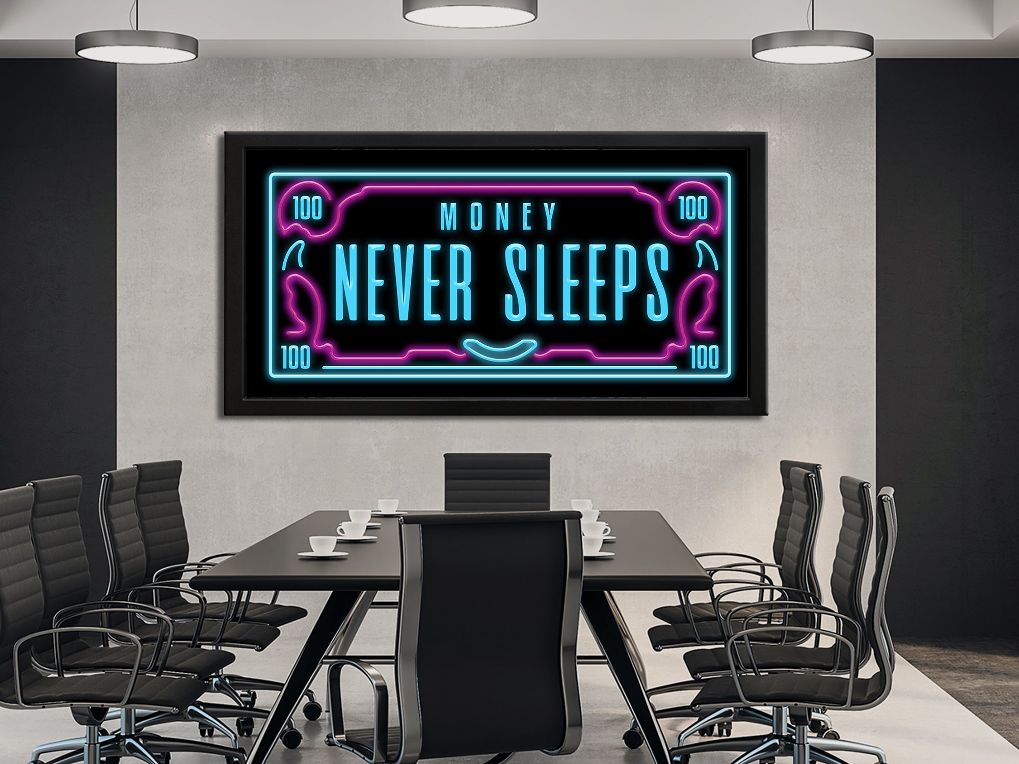 Money Never Sleeps - Canvas Art Designed for Hustlers by IKONICK